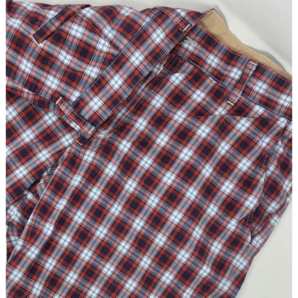 Bills Khakis Plaid Shorts Mens 34 Made in USA Cotton‎ Red White Blue Patriotic